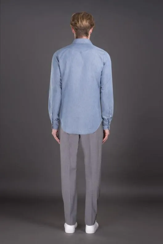 MooRER Shirts Men HAROLD65 LIGHT DENIM Lightdenim
