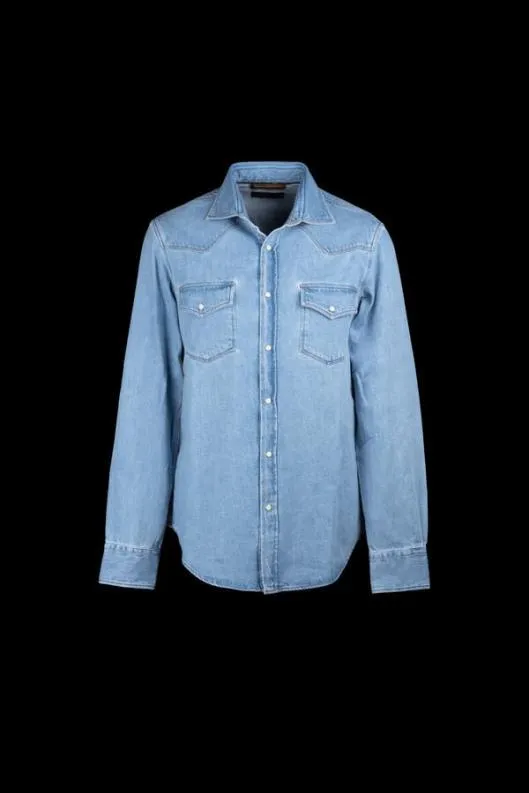 MooRER Shirts Men LARRIEDF306 Vintage Chiaro