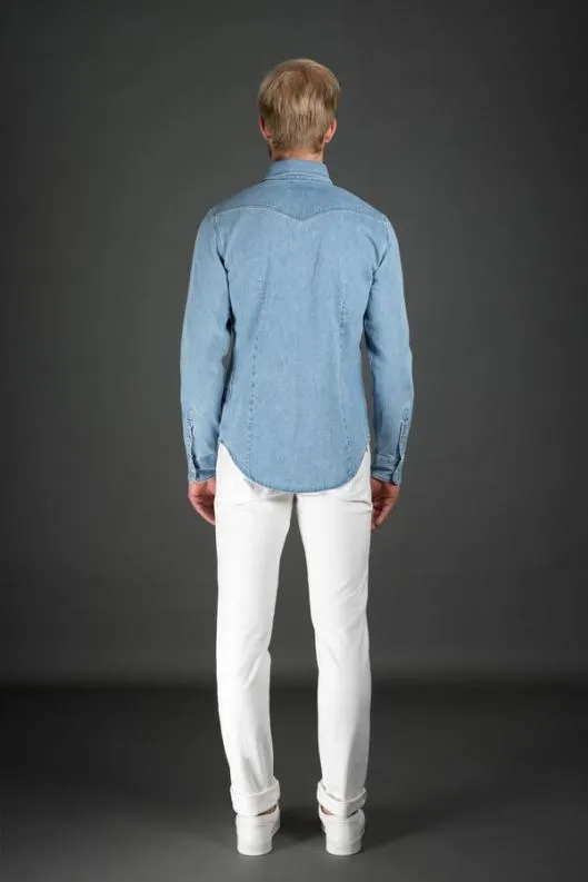 MooRER Shirts Men LARRIEDF306 Vintage Chiaro