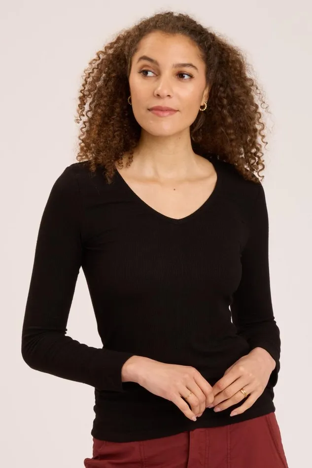 Nadira VNeck Black Clothing XCVI ShirtsBlouses