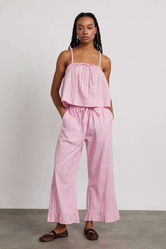 Nightwear Women Damson Madder Paddy Trousers Nightwear Set Pink Gingham