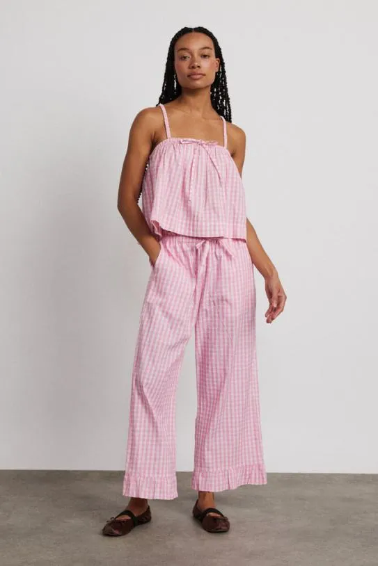 Nightwear Women Damson Madder Paddy Trousers Nightwear Set Pink Gingham