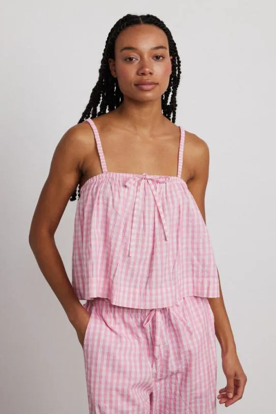 Nightwear Women Damson Madder Paddy Trousers Nightwear Set Pink Gingham