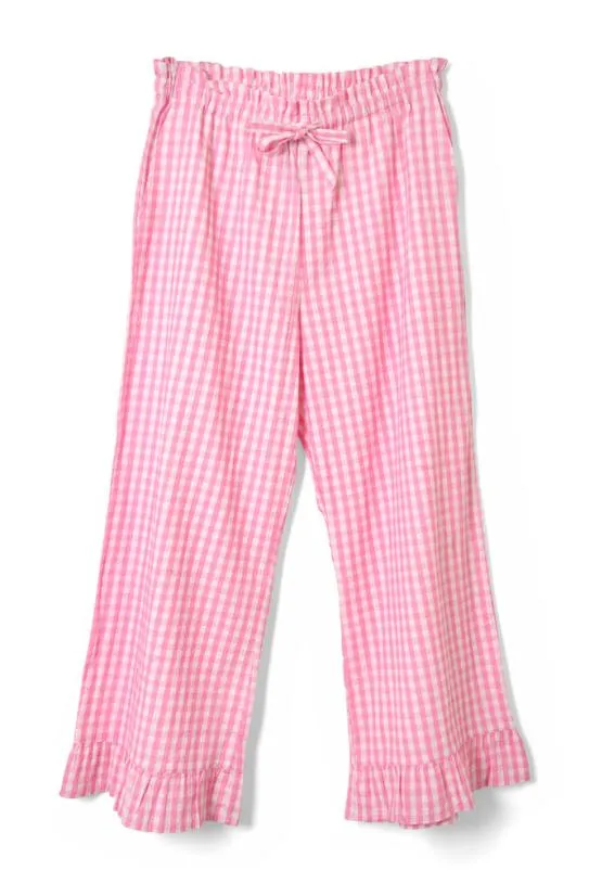 Nightwear Women Damson Madder Paddy Trousers Nightwear Set Pink Gingham