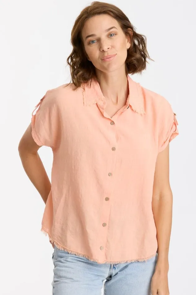 Ninette ButtonUp Top Cactus Flower Clothing XCVI ShirtsBlouses