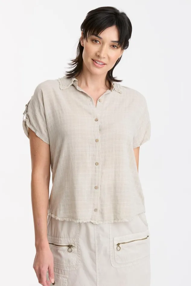 Ninette ButtonUp Top Center Stage Pigment Clothing XCVI ShirtsBlouses