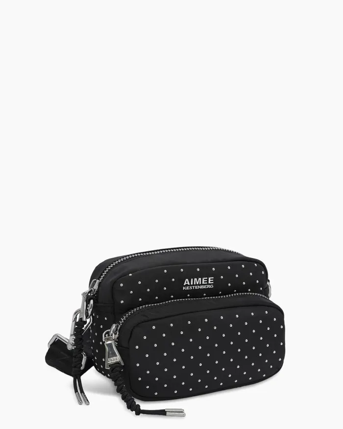 Nylon Camera Crossbody Black With Microstuds Women Aimee Kestenberg Crossbody Bags