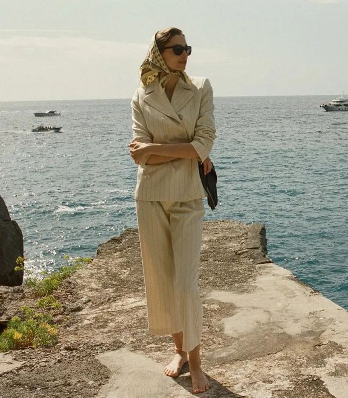 OLIVIA PANT Gessato Stripe Shop DEN Pants and Shorts