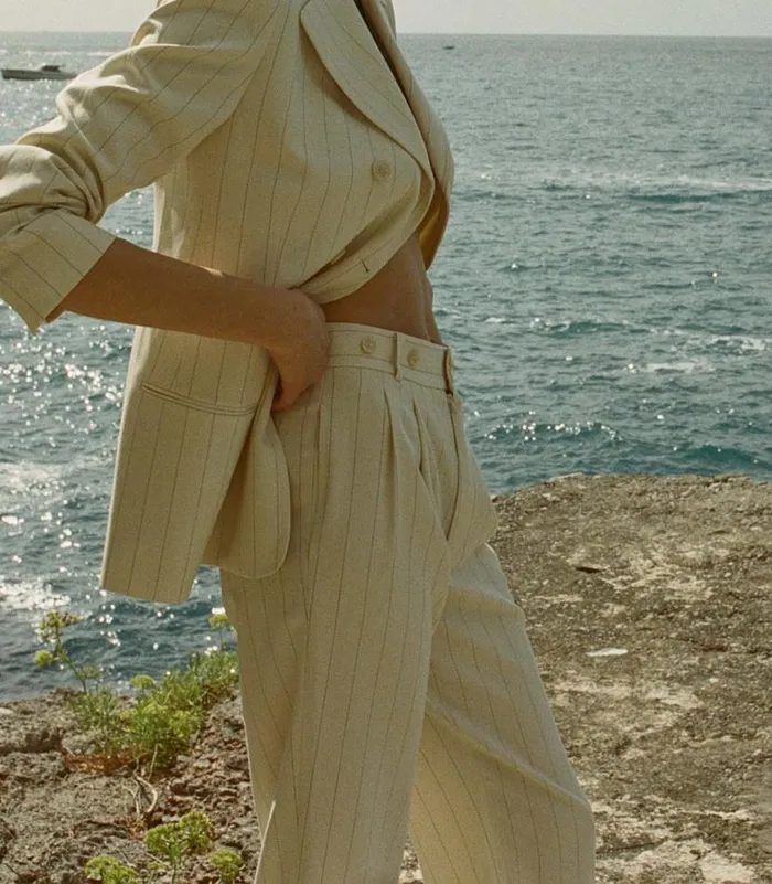 OLIVIA PANT Gessato Stripe Shop DEN Pants and Shorts