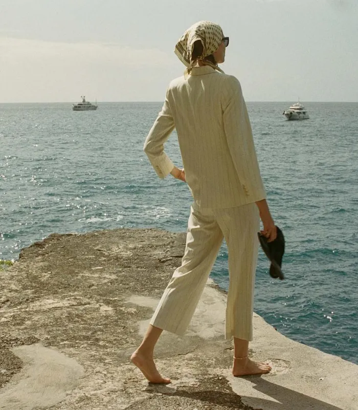 OLIVIA PANT Gessato Stripe Shop DEN Pants and Shorts
