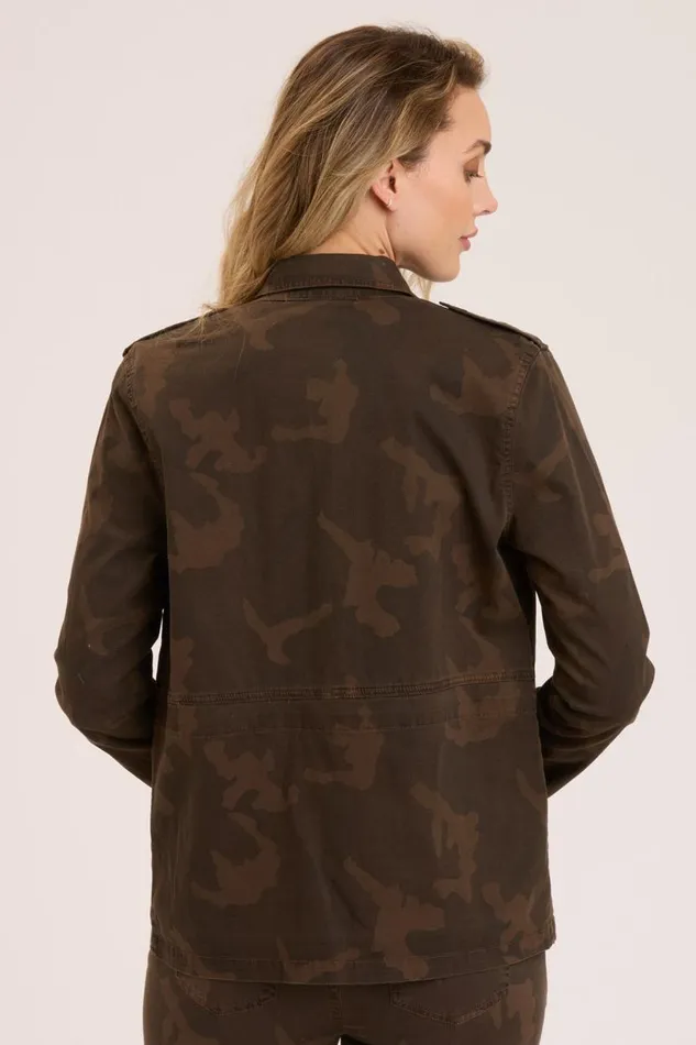 Orso Printed Utility Jacket Boxwood Pigment Clothing XCVI Jackets
