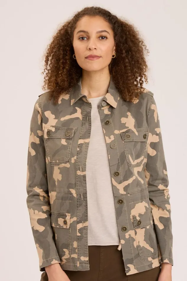 Orso Printed Utility Jacket Burlap Clothing XCVI Jackets