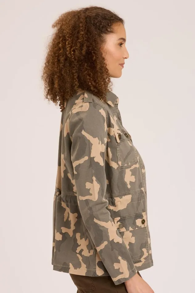 Orso Printed Utility Jacket Burlap Clothing XCVI Jackets