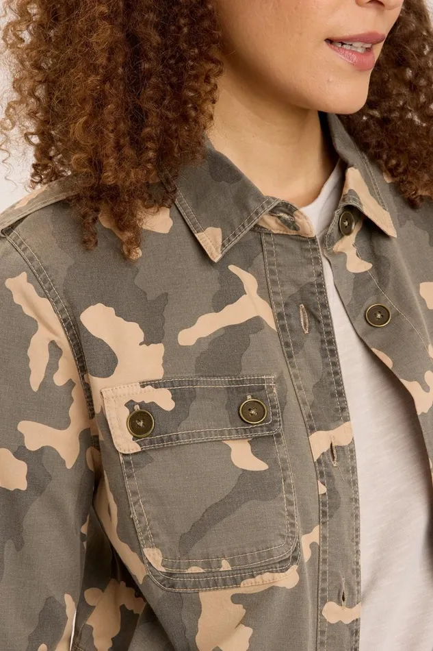 Orso Printed Utility Jacket Burlap Clothing XCVI Jackets