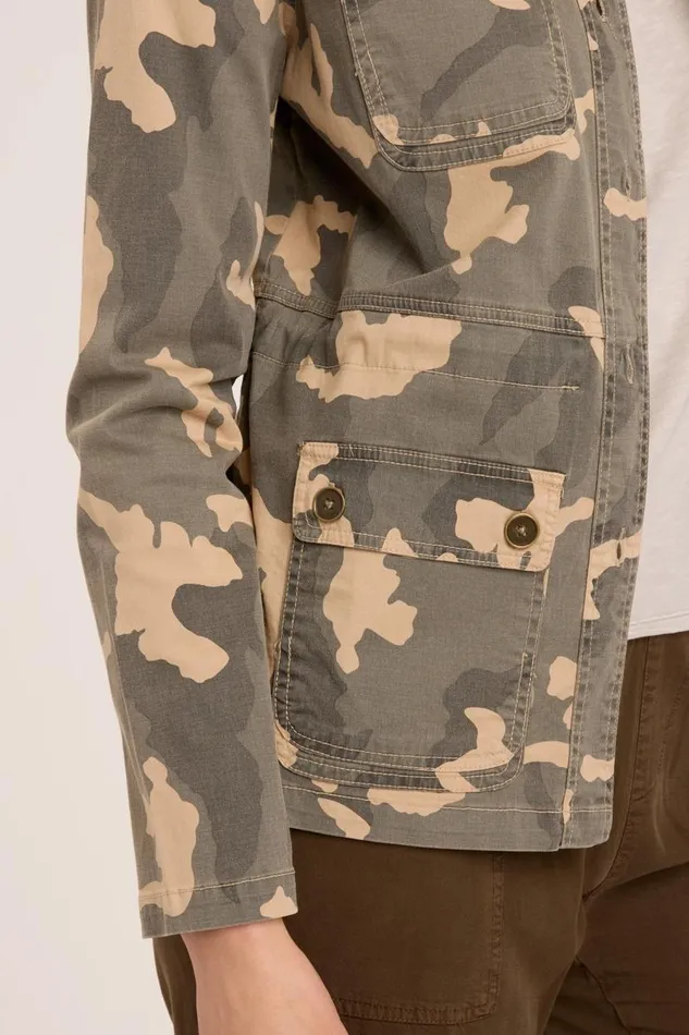 Orso Printed Utility Jacket Burlap Clothing XCVI Jackets
