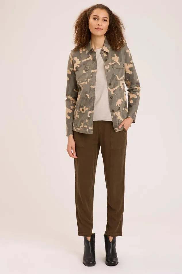 Orso Printed Utility Jacket Burlap Clothing XCVI Jackets