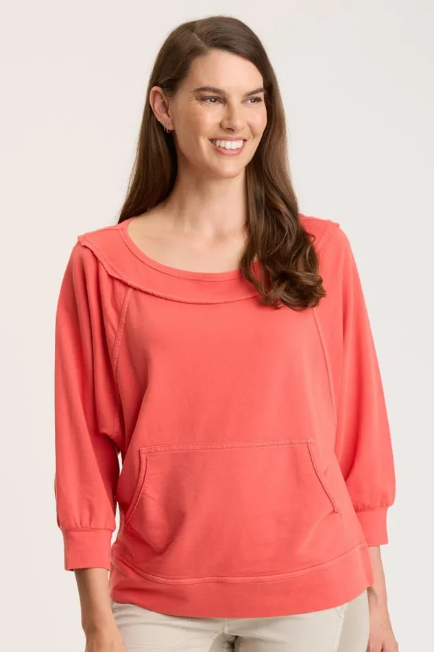 Orville Pullover Grapefruit Pigment Clothing XCVI Sweatshirts