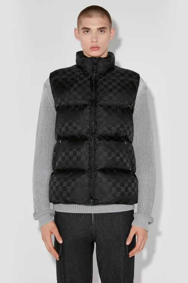 Outerwear Men MISBHV Monogram Embossed Puffer Vest Black