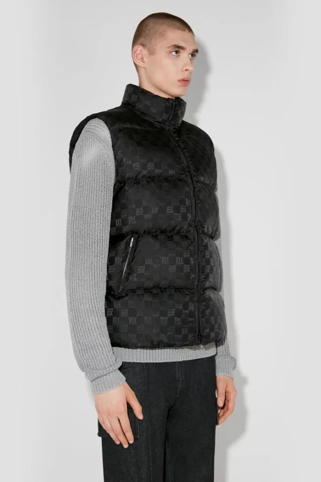 Outerwear Men MISBHV Monogram Embossed Puffer Vest Black