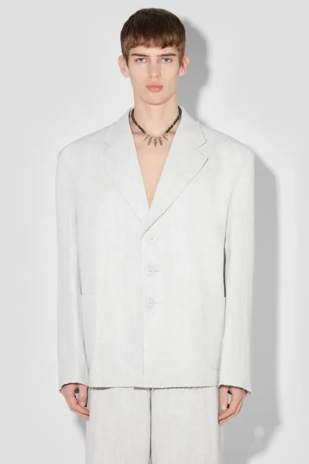Outerwear Men MISBHV Washed Linen Oversized Blazer Off White