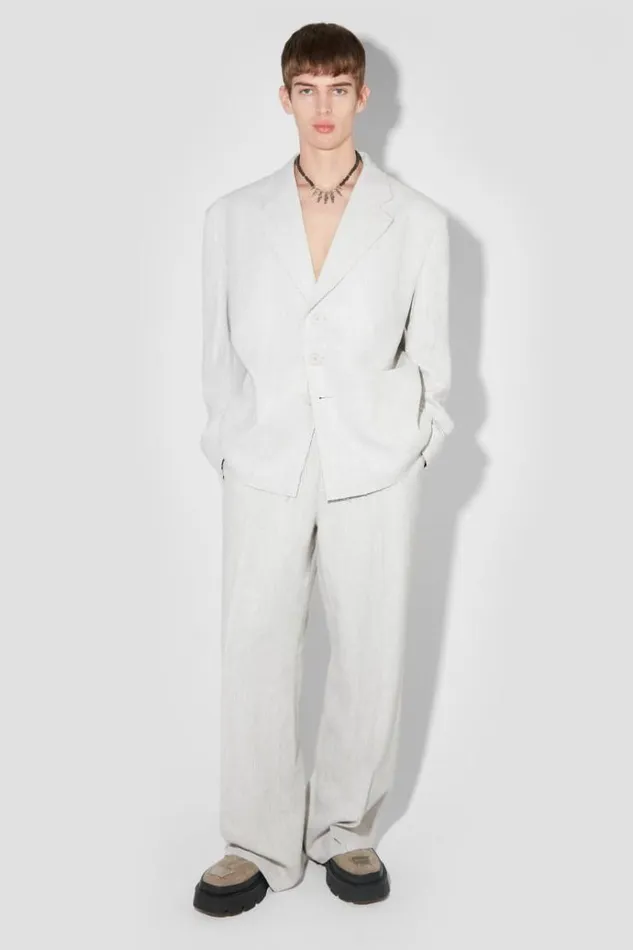 Outerwear Men MISBHV Washed Linen Oversized Blazer Off White