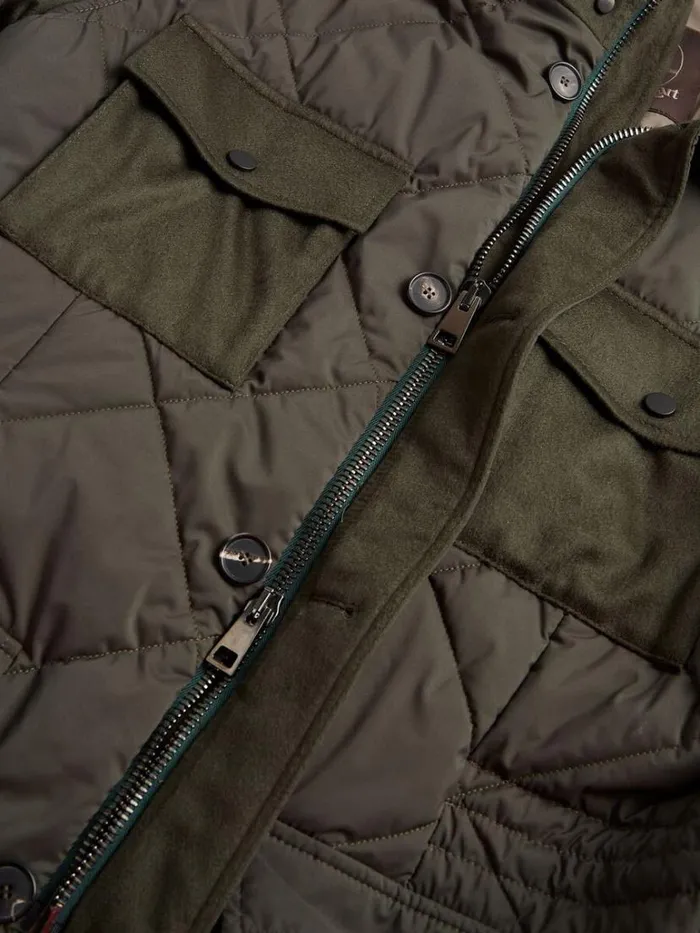 Outerwear Mens Paul Stuart Cashmere And Microfiber Quilted Field Jacket Olive