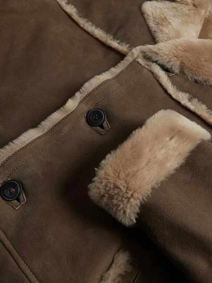 Outerwear Mens Paul Stuart Classic Shearling Coat Tan