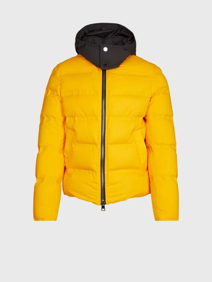 Outerwear Mens Paul Stuart Down Hooded Puffer Jacket Blackyellow