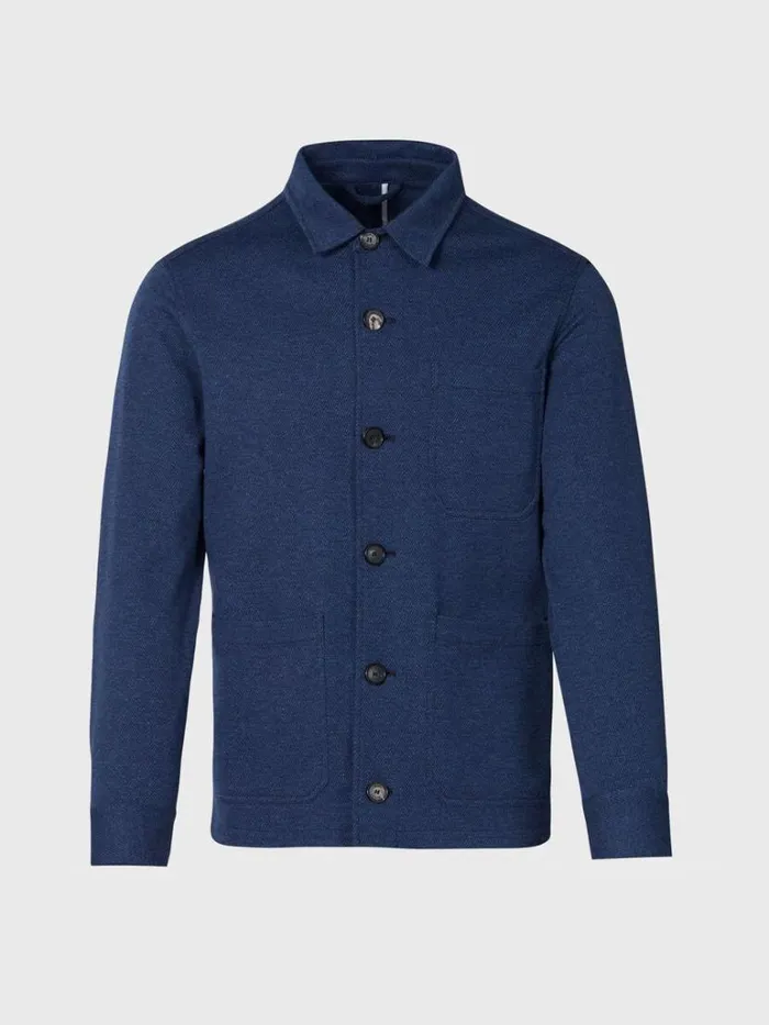 Outerwear Mens Paul Stuart Jersey Shirt Jacket Blue