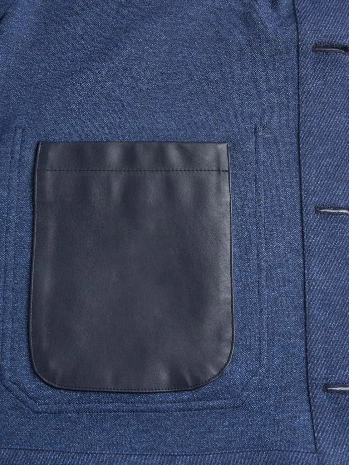 Outerwear Mens Paul Stuart Jersey Shirt Jacket Blue