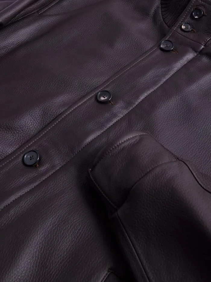 Outerwear Mens Paul Stuart Leather Bomber Jacket Brown