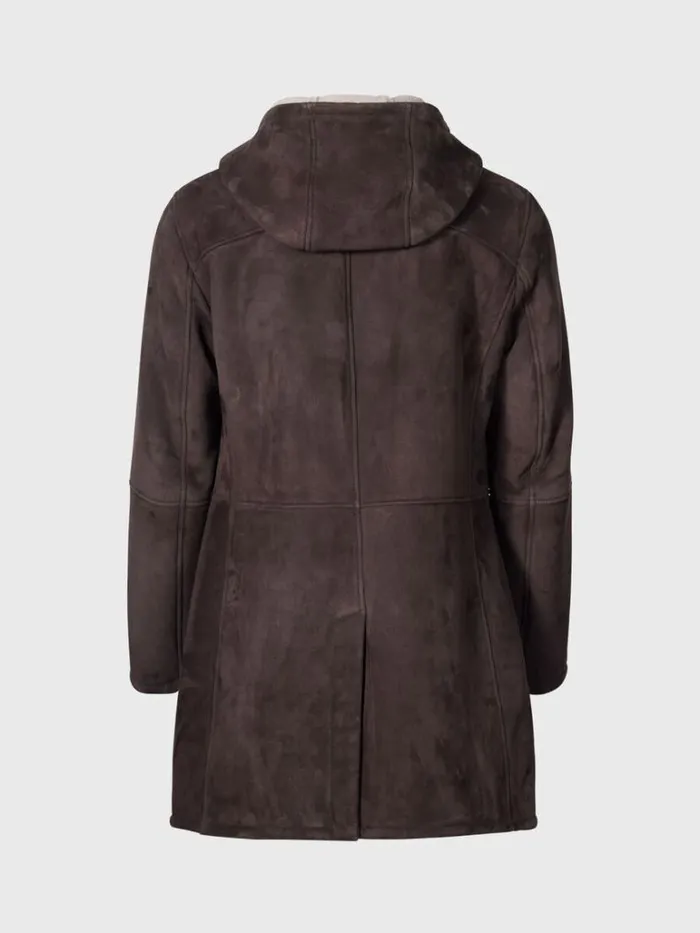 Outerwear Mens Paul Stuart Long Shearling Coat Chocolate