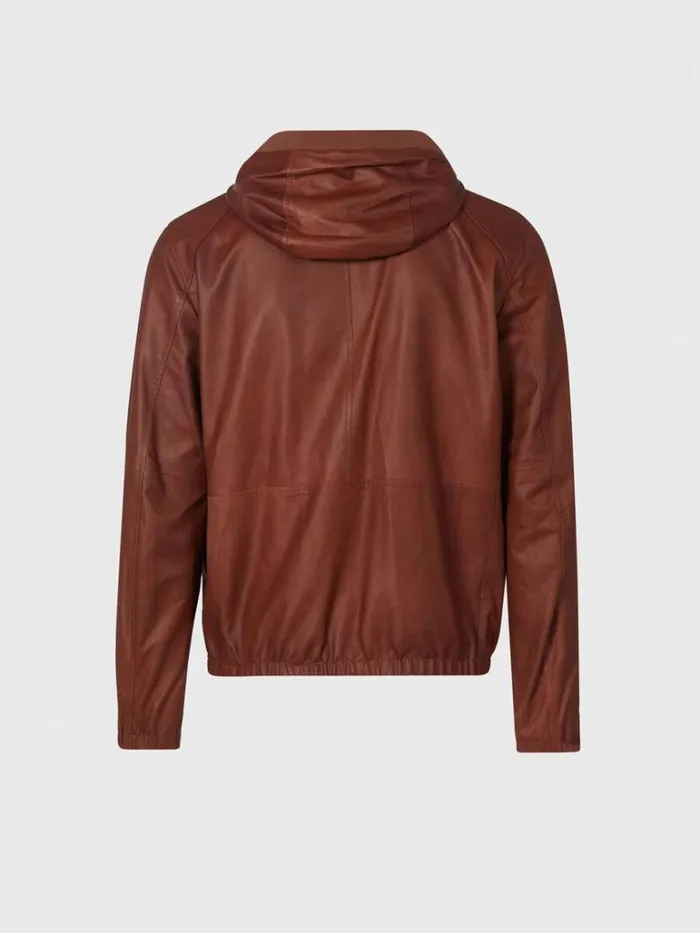Outerwear Mens Paul Stuart Reversible Leather Bomber Jacket Cognac