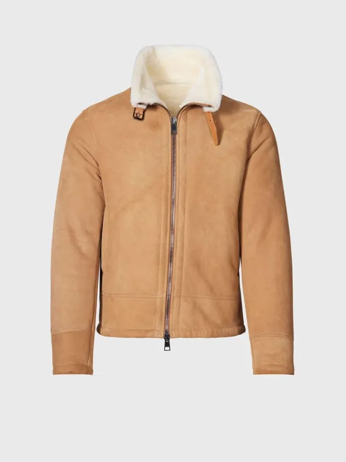 Outerwear Mens Paul Stuart Shearling Aviator Jacket Tan