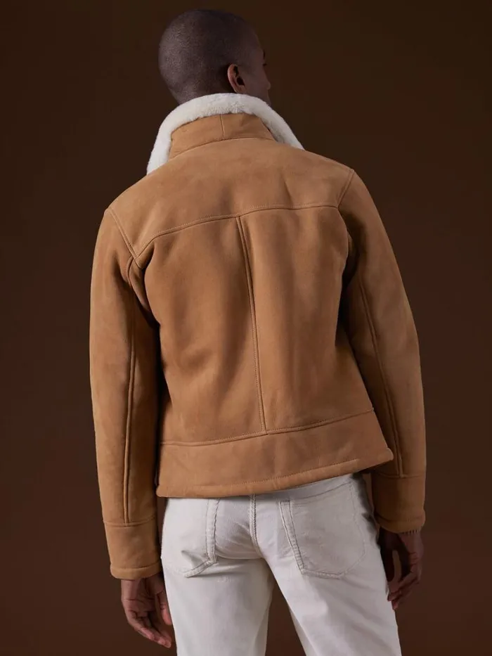 Outerwear Mens Paul Stuart Shearling Aviator Jacket Tan