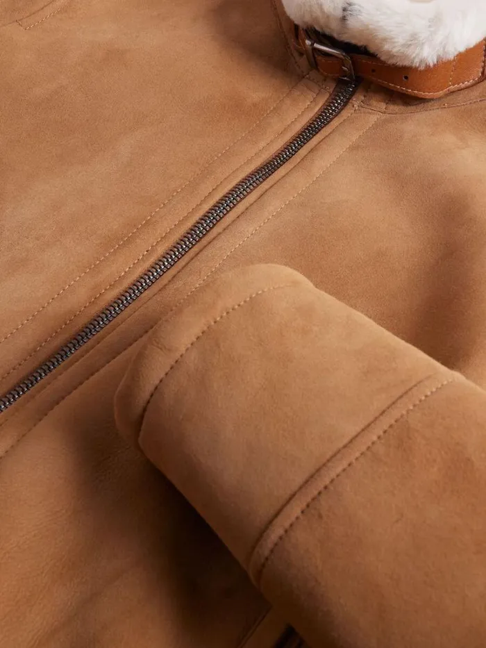 Outerwear Mens Paul Stuart Shearling Aviator Jacket Tan