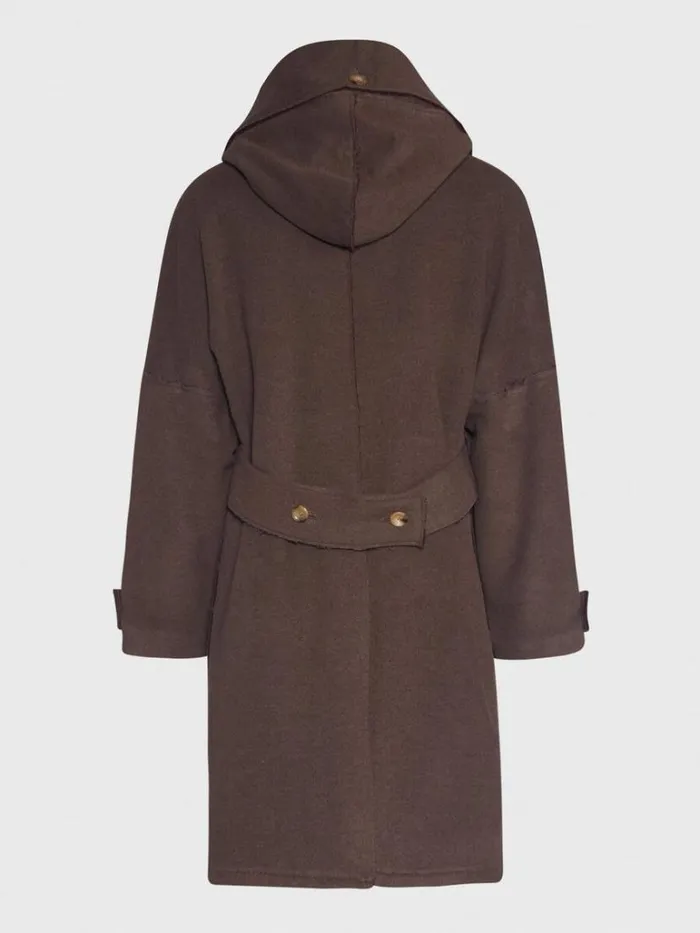 Outerwear Mens Paul Stuart Solid Double Breasted Hooded Overcoat Brownburg Outerwear Mens Paul Stuart Solid Double Breasted Hooded Overcoat Brownburg