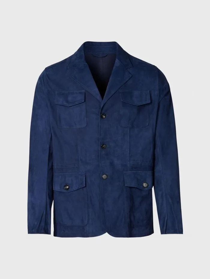 Outerwear Mens Paul Stuart Suede Field Jacket Navy