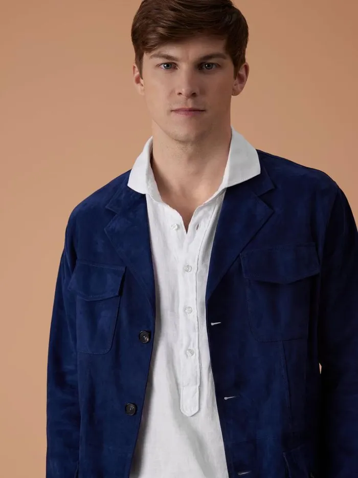 Outerwear Mens Paul Stuart Suede Field Jacket Navy Outerwear Mens Paul Stuart Suede Field Jacket Navy