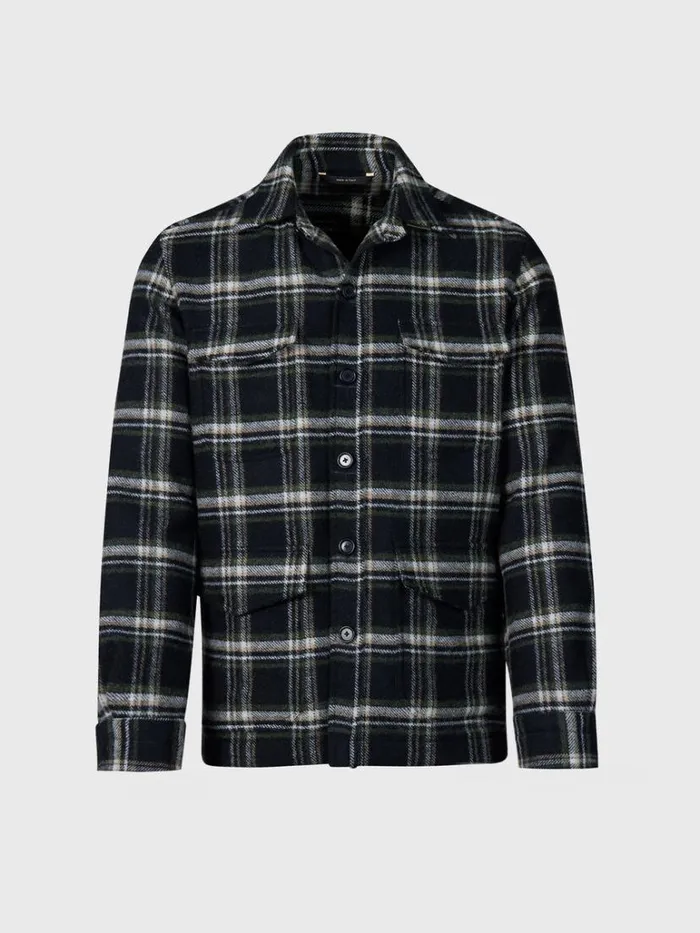 Outerwear Mens Paul Stuart Wool Plaid Shirt Jacket Blackmulti
