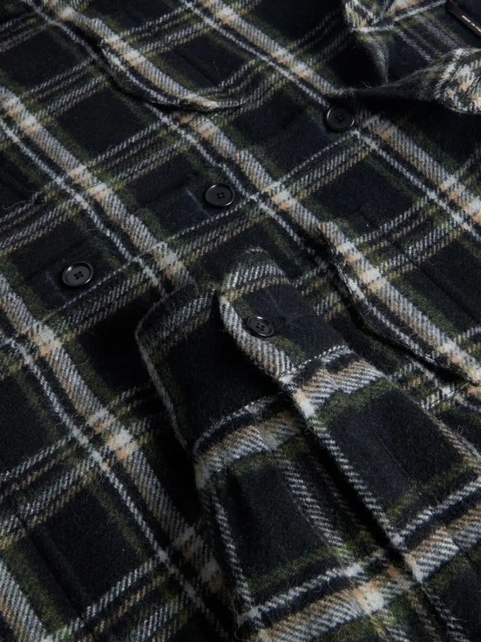 Outerwear Mens Paul Stuart Wool Plaid Shirt Jacket Blackmulti