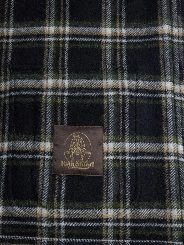 Outerwear Mens Paul Stuart Wool Plaid Shirt Jacket Blackmulti