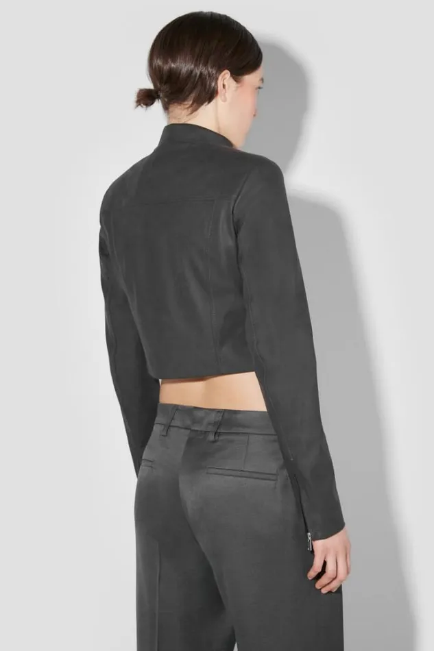 Outerwear Women MISBHV Faded Faux Leather Jacket Black