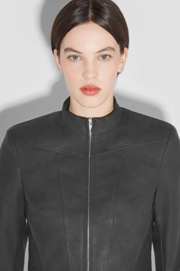 Outerwear Women MISBHV Faded Faux Leather Jacket Black