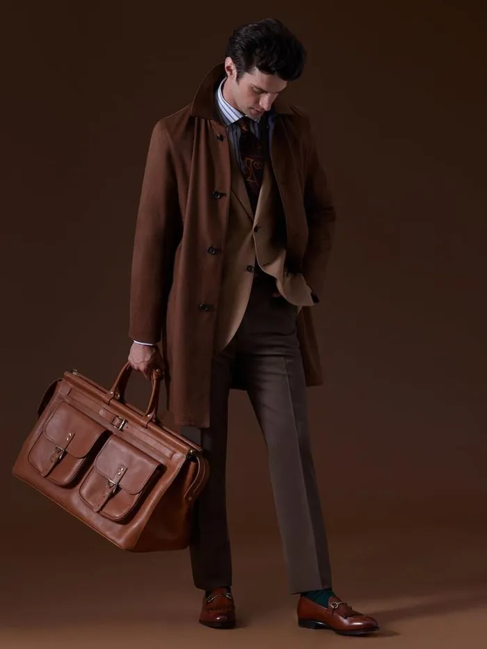 Overcoats Mens Paul Stuart Cashmere Reversible Coat Navycamel