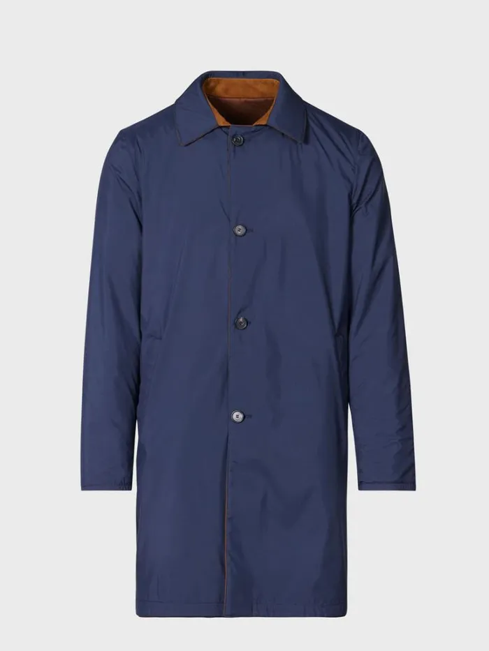 Overcoats Mens Paul Stuart Cashmere Reversible Coat Navycamel