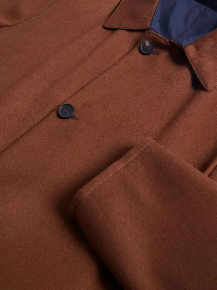 Overcoats Mens Paul Stuart Cashmere Reversible Coat Navycamel