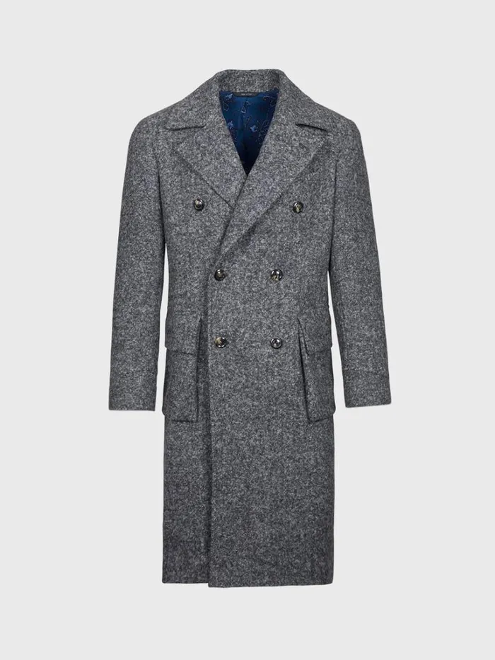 Overcoats Mens Paul Stuart Olive Solid Boucle Coat Olive