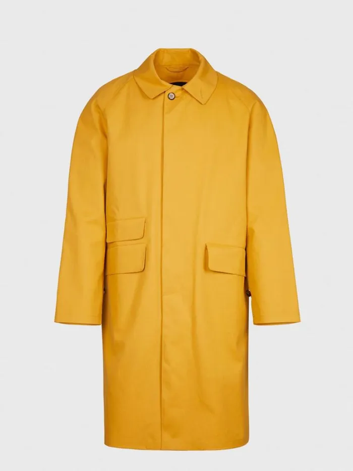 Overcoats Mens Paul Stuart Removable Lining Rain Coat Mustard