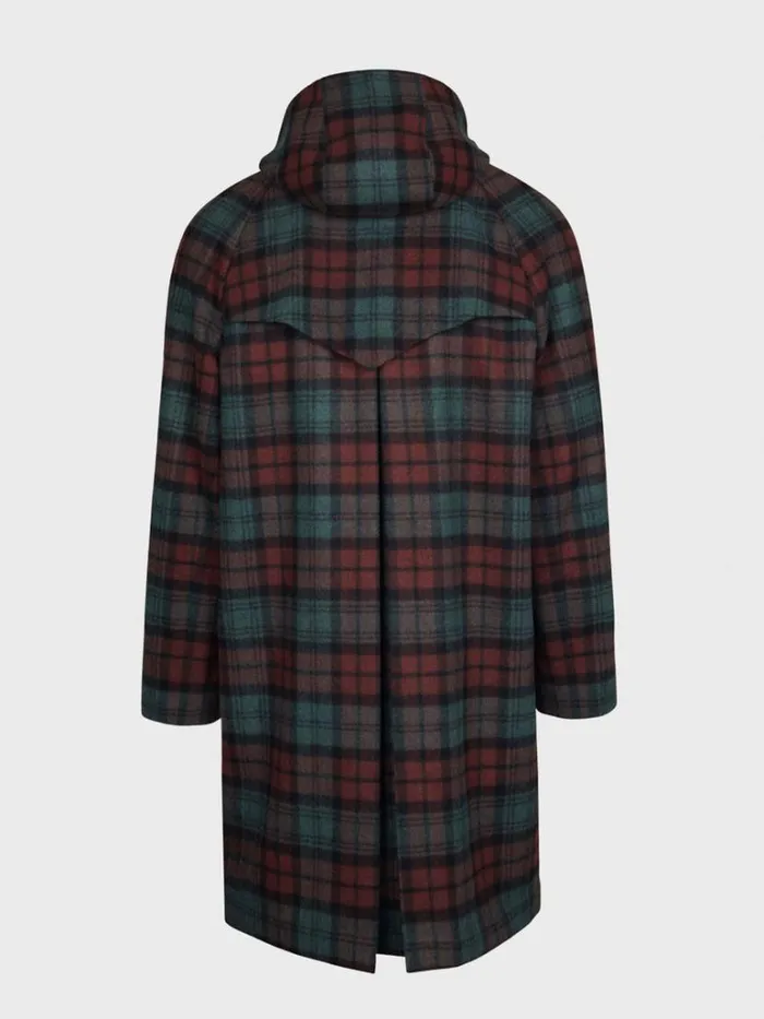 Overcoats Mens Paul Stuart Tartan Plaid Wool Hooded Coat Olivemulti